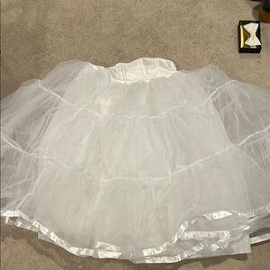 White Tulle Layered Petticoat Skirt